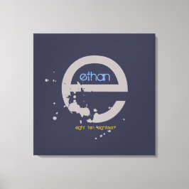 E Monogram Initiaal Bar Bat Mitzvah Sign-In Board Canvas Afdruk