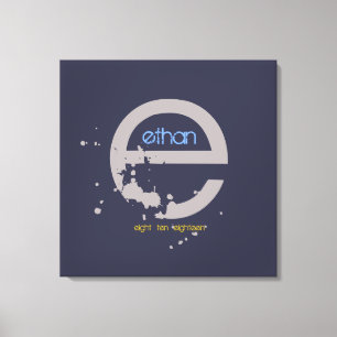 E Monogram Initiaal Bar Bat Mitzvah Sign-In Board Canvas Afdruk