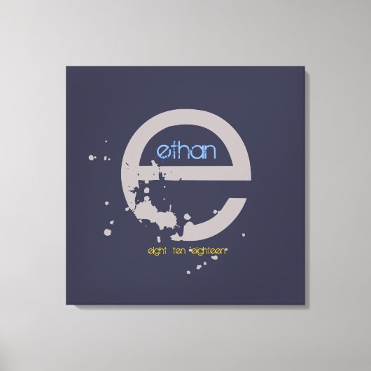 E Monogram Initiaal Bar Bat Mitzvah Sign-In Board Canvas Afdruk (Voorkant)