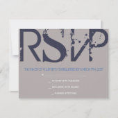 E Monogram Initialen Bar Bat Mitzvah Reply Card RSVP Kaartje (Voorkant)