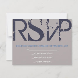 E Monogram Initialen Bar Bat Mitzvah Reply Card RSVP Kaartje