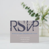 E Monogram Initialen Bar Bat Mitzvah Reply Card RSVP Kaartje (Staand voorkant)