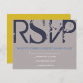 E Monogram Initialen Bar Bat Mitzvah Reply Card RSVP Kaartje (Voorkant / Achterkant)