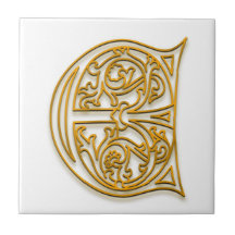 E Monogram "Irish Gold" Keramische Tegel