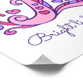 E monogram kunst Elaine meisjes naam poster (Hoek)