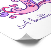 E monogram kunst Elena meisjes naam poster (Hoek)