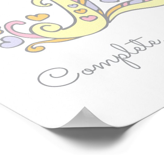 E monogram kunst Emma meisjes naam poster (Hoek)