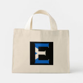 E Monogram overgeheveld op de Schotse vlag ttcn Mini Tote Bag (Achterkant)