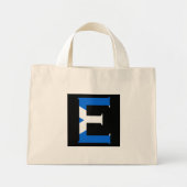 E Monogram overgeheveld op de Schotse vlag ttcn Mini Tote Bag (Voorkant)