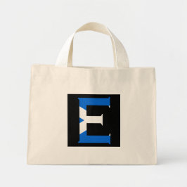E Monogram overgeheveld op de Schotse vlag ttcn Mini Tote Bag