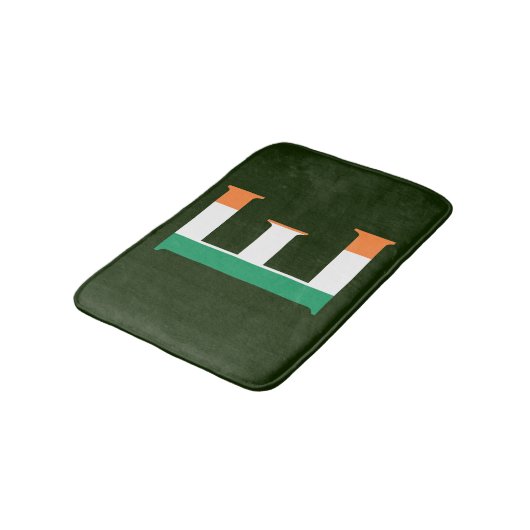 E Monogram overlay op Ierse vlag bmcnt Badmat (Gekanteld)