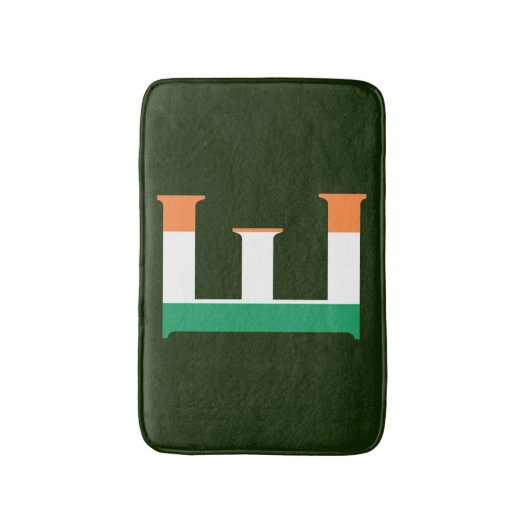 E Monogram overlay op Ierse vlag bmcnt Badmat (Voorkant Verticaal)