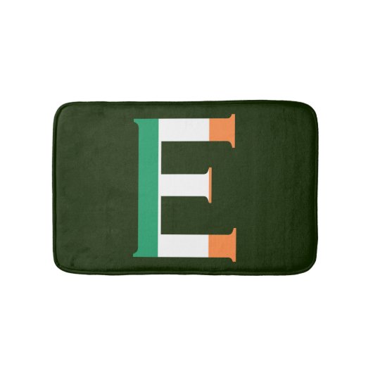 E Monogram overlay op Ierse vlag bmcnt Badmat (Voorkant)