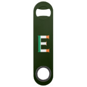 E Monogram overlay op Ierse vlag bocnt Speed Flessenopener (Achterkant)