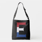 E Monogram overlay op NLD Vlag op bk cbbcnt Crossbody Tas (Achterkant)