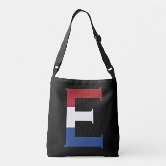 E Monogram overlay op NLD Vlag op bk cbbcnt Crossbody Tas (Achterkant)