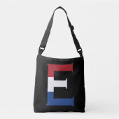 E Monogram overlay op NLD Vlag op bk cbbcnt Crossbody Tas (Voorkant)