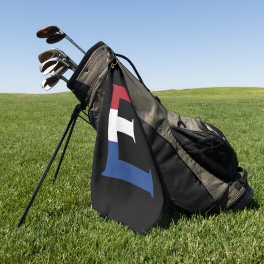 E Monogram overlay op NLD Vlag op bk gtcnt Golfhanddoek (Groen)