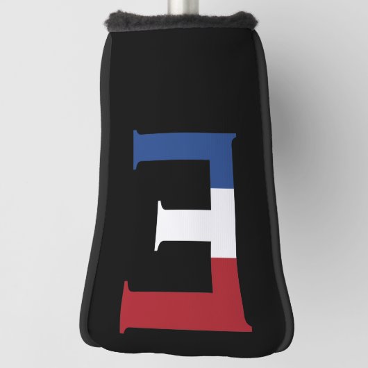 E Monogram overlay op NLD Vlag op bk pct Golfheadcover (Draai 90)
