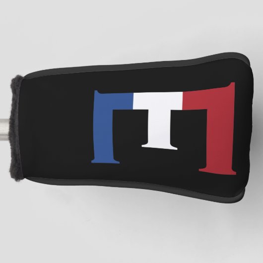 E Monogram overlay op NLD Vlag op bk pct Golfheadcover (Voorkant)