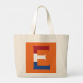 E Monogram overlay op NLD Vlag op of jct Grote Tote Bag (Achterkant)
