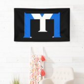 E Monogram overlay op Schotse vlag (v) brcnt Spandoek (Insitu)