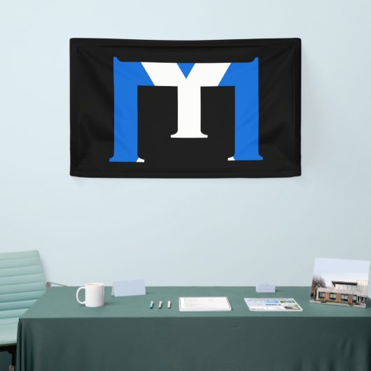 E Monogram overlay op Schotse vlag (v) brcnt Spandoek (Beurs)