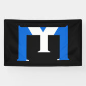 E Monogram overlay op Schotse vlag (v) brcnt Spandoek (Horizontaal)