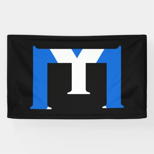 E Monogram overlay op Schotse vlag (v) brcnt Spandoek (Horizontaal)