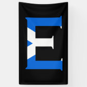 E Monogram overlay op Schotse vlag (v) brcnt Spandoek (Verticaal)