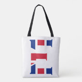 E Monogram overlay op Union Jack Flag stint Tote Bag (Achterkant)