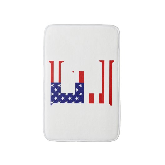 E Monogram overlay op USA Flag bmcnt Badmat (Voorkant Verticaal)
