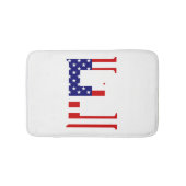 E Monogram overlay op USA Flag bmcnt Badmat (Voorkant)