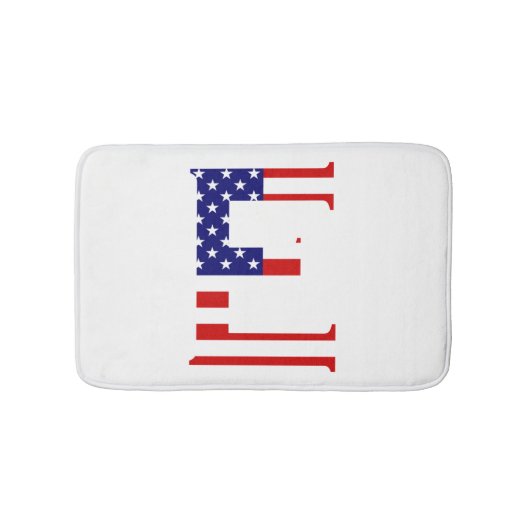 E Monogram overlay op USA Flag bmcnt Badmat (Voorkant)