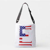 E Monogram overlay op USA Flag cbbcnt Crossbody Tas (Voorkant)