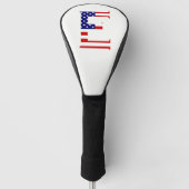 E Monogram overlay op USA Flag dcnt Golfheadcover (Voorkant)