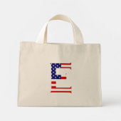 E Monogram overlay op USA Flag tcnt Mini Tote Bag (Achterkant)