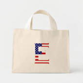 E Monogram overlay op USA Flag tcnt Mini Tote Bag (Voorkant)