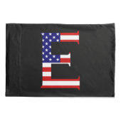 E Monogram overlay op VS Vlag pcnt Kussensloop (Achterkant)