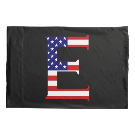 E Monogram overlay op VS Vlag pcnt Kussensloop (Achterkant)