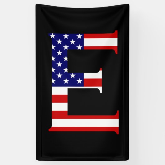 E Monogram overlay op VS Vlag (v) brcnt Spandoek (Verticaal)