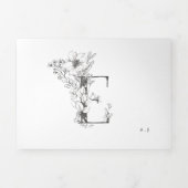 E-Monogram prachtig geborsteld Floral Wedding Drieluik Uitnodiging (Cover)