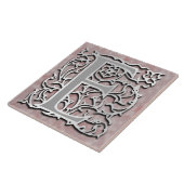 E Monogram "Silver Stone" Keramische Tegel Tegeltje (Zijkant)