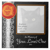 E Monogram "ter nagedachtenis aan uw geliefde" Teg Tegeltje (Voorkant)