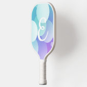E Naam Pickleball Paddle Paarse Blue Bubble Modern (Links)