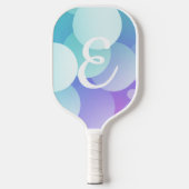 E Naam Pickleball Paddle Paarse Blue Bubble Modern (Voorkant)