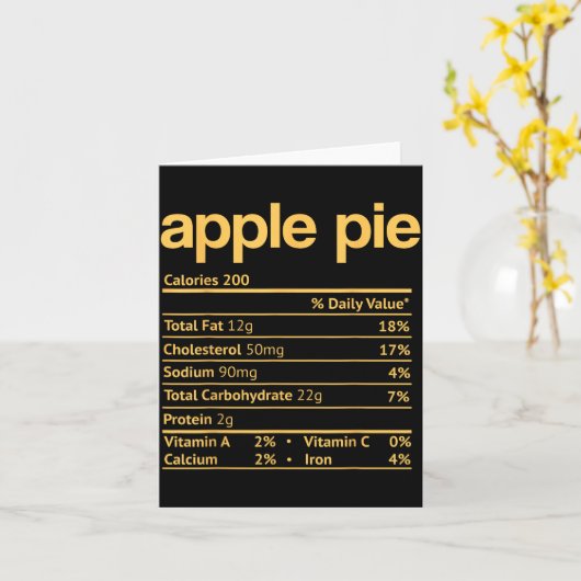 E Nutrition Facts Funny Thanksgiving Christmas  Kaart (Gele Bloem)