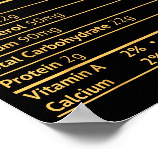 E Nutrition Facts Funny Thanksgiving Christmas  Poster (Hoek)