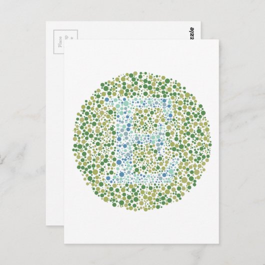 "E" Oogtest — Letter Briefkaart (Voorkant / Achterkant)