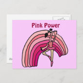 E-Pink Power Flamingo en Rainbow Design Briefkaart (Voorkant / Achterkant)
